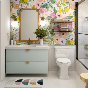 Цветная и яркая ванная комната: как преобразить санузел в Безменово - bezmenovo.mebel54.com | фото