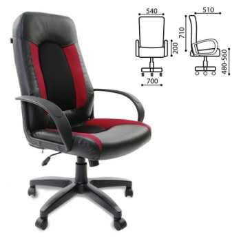 Кресло офисное BRABIX Strike EX-525 (черно-красный) в Безменово - bezmenovo.mebel54.com | фото