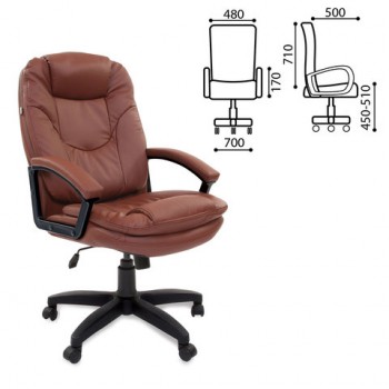 Кресло офисное BRABIX Trend EX-568 (коричневый) в Безменово - bezmenovo.mebel54.com | фото