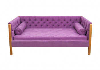 Кровать 180 серии Леди  32 Фиолетовый (подушка валик) в Безменово - bezmenovo.mebel54.com | фото