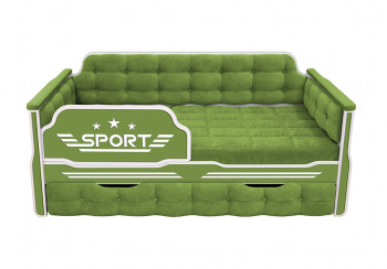 Кровать 180 серии Спорт 1 ящик 76 Зелёный (мягкие боковые накладки) в Безменово - bezmenovo.mebel54.com | фото