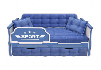 Кровать 190 серии Спорт 1 ящик 85 Синий (подушки) в Безменово - bezmenovo.mebel54.com | фото