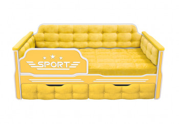 Кровать 190 серии Спорт 2 ящика 74 Жёлтый (мягкие боковые накладки) в Безменово - bezmenovo.mebel54.com | фото