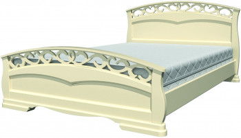 Кровать Грация-1 из массива сосны 1600*2000 Слоновая кость в Безменово - bezmenovo.mebel54.com | фото