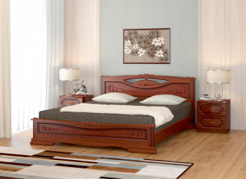 Кровать Карина-7 из массива сосны 1400*2000 Орех в Безменово - bezmenovo.mebel54.com | фото