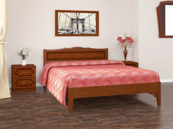Кровать Карина-7 из массива сосны 1600*2000 Орех в Безменово - bezmenovo.mebel54.com | фото
