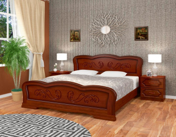 Кровать Карина-8 из массива сосны 1200*2000 Орех в Безменово - bezmenovo.mebel54.com | фото