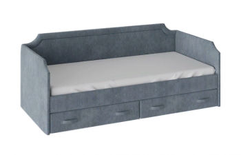 Кровать с мягкой обивкой и ящиками «Кантри» Тип 1 (900) (Замша синяя) в Безменово - bezmenovo.mebel54.com | фото