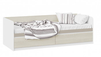 Кровать «Сканди» с 2 ящиками Дуб Гарден/Белый/Глиняный серый в Безменово - bezmenovo.mebel54.com | фото