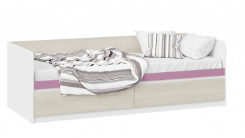 Кровать «Сканди» с 2 ящиками Дуб Гарден/Белый/Лиловый в Безменово - bezmenovo.mebel54.com | фото