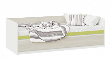 Кровать «Сканди» с 2 ящиками Дуб Гарден/Белый/Зеленый в Безменово - bezmenovo.mebel54.com | фото