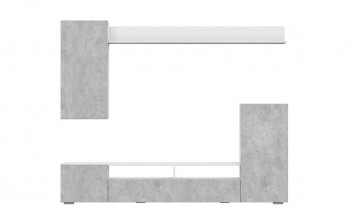 Мебель для гостиной МГС 4 (Белый/Цемент светлый) в Безменово - bezmenovo.mebel54.com | фото