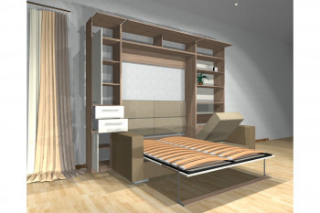 Шкаф-кровать с диваном Каролина в Безменово - bezmenovo.mebel54.com | фото
