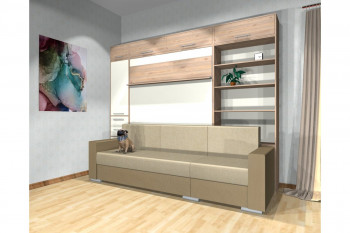 Шкаф-кровать с диваном Каролина в Безменово - bezmenovo.mebel54.com | фото