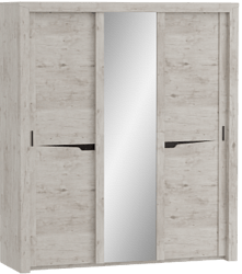 Шкаф трехдверный Соренто с раздвижными дверями Дуб бонифаций/Кофе структурный матовый в Безменово - bezmenovo.mebel54.com | фото